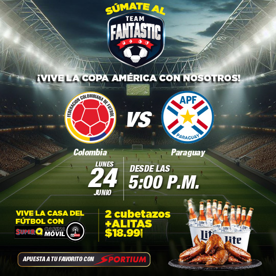 COLOMBIA VS PARAGUAY: Emoción en Fantastic Casino