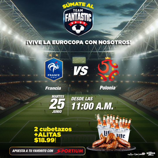 FRANCIA VS POLONIA: Disfruta la Eurocopa en Fantastic Casino