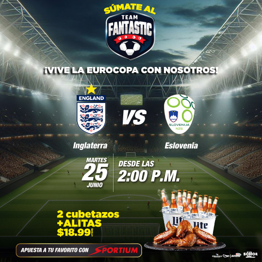 INGLATERRA VS ESLOVENIA: Vive la Eurocopa en Fantastic Casino