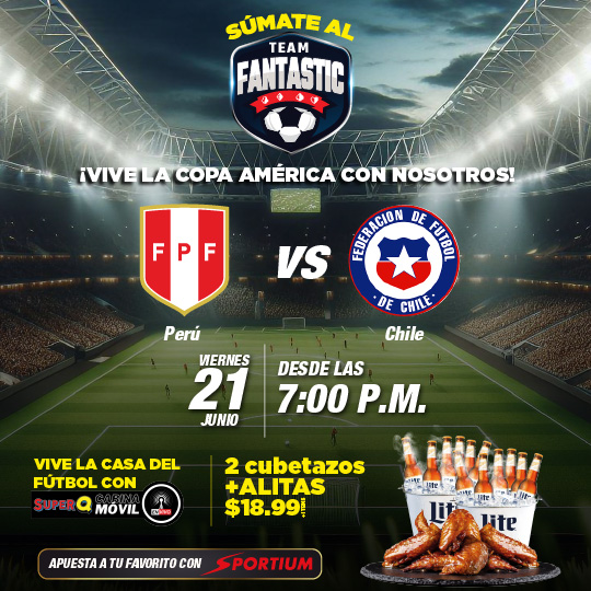 PERÚ VS CHILE: Vive la Copa América en Fantastic Casino